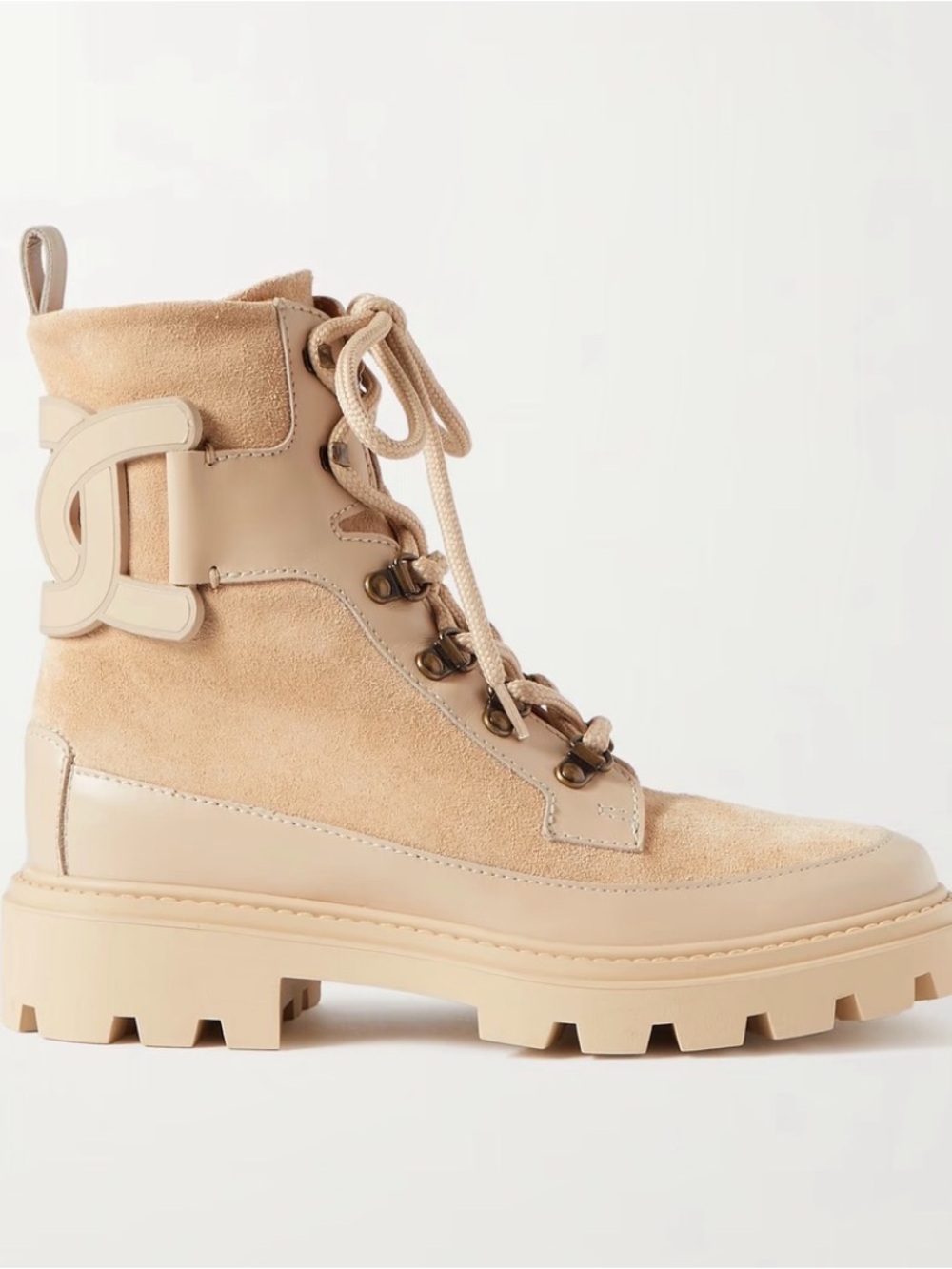 Tod's Kate leather-trimmed suede ankle boots 39.5